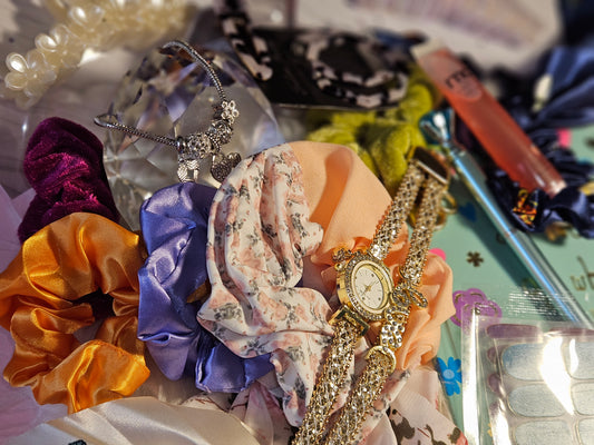 Scrunchie and hair clip mystery bundle