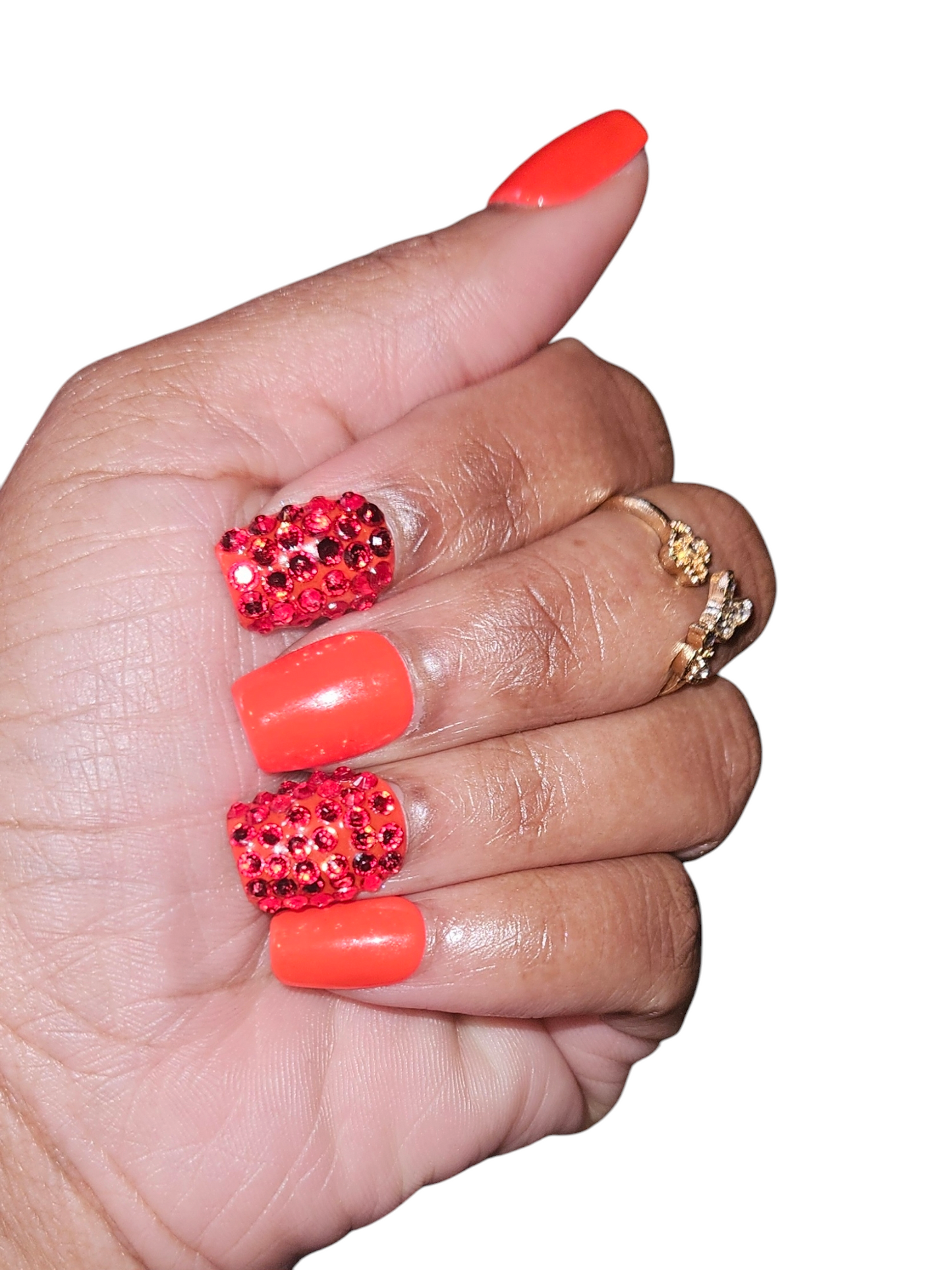 24 piece red, black, or blue nails with 12 basic color, 12 diamonds nails with Designer purse