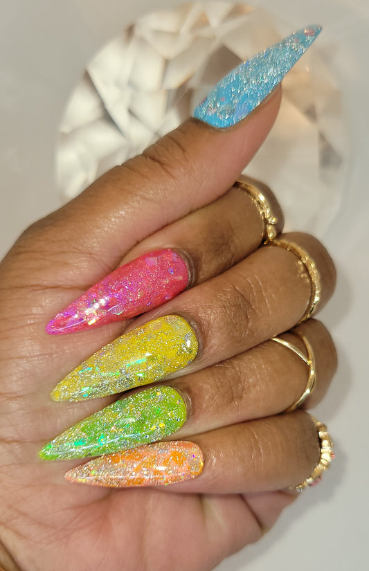 Summer Vibes luxury handmade gel press on nails