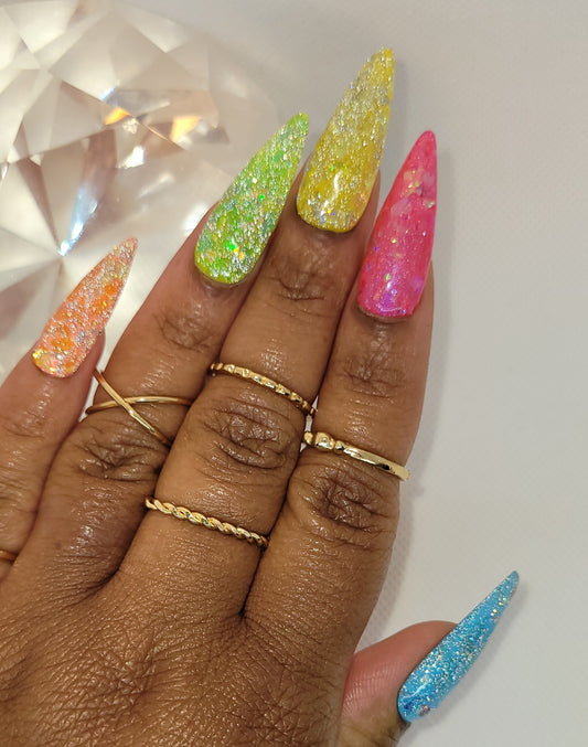 Summer Vibes luxury handmade gel press on nails